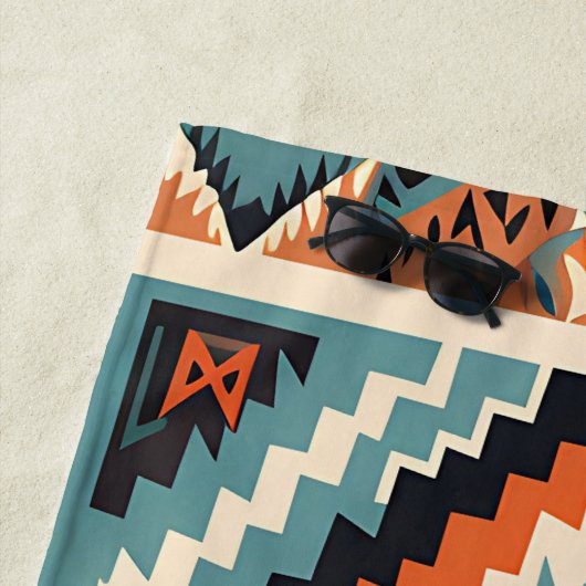 Tribal Design Zigzag Linien Muster Rec Clipart Strandtuch (Beispiel)