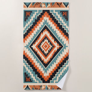 Tribal Design Zigzag Linien Muster Rec Clipart Strandtuch