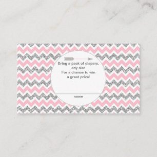 Tribal Diaper Raffle Tickets rosa silberne Pow wow Begleitkarte
