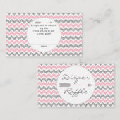 Tribal Diaper Raffle Tickets rosa silberne Pow wow Begleitkarte (Vorne/Hinten)