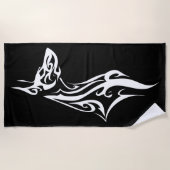 Tribal Doberman Silhouette Minimal Design Strandtuch (Vorderseite)