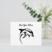 Tribal Dolphin Design Stilisierte geometrische Oce Postkarte (Stehend Vorderseite)