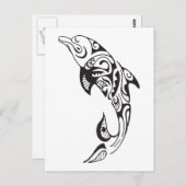 Tribal Dolphin Postkarte (Vorne/Hinten)