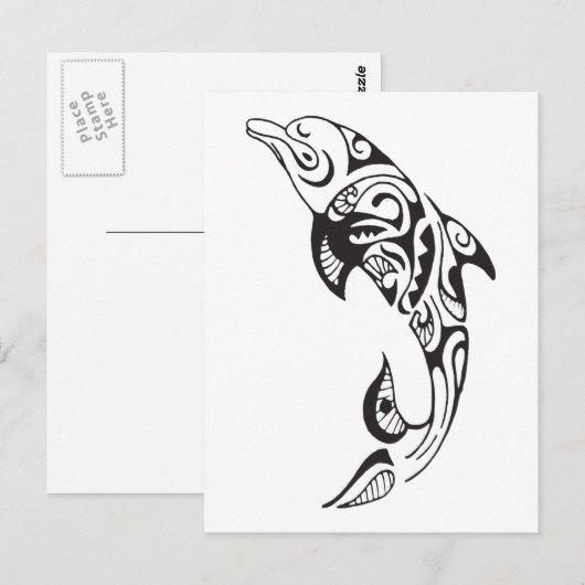 Tribal Dolphin Postkarte (Vorne/Hinten)