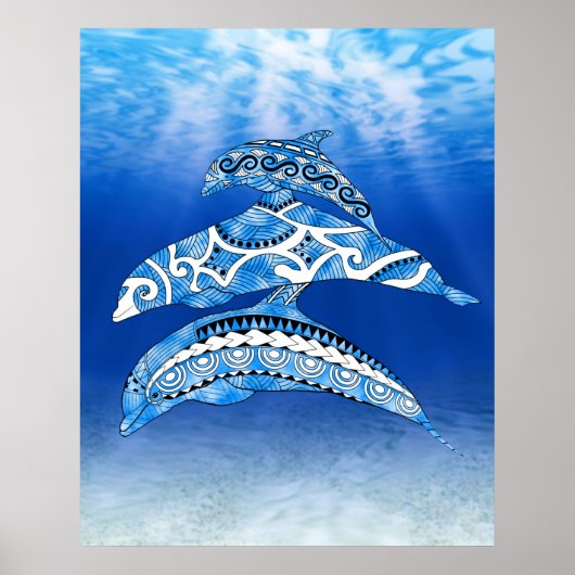 Tribal Dolphins Poster (Vorne)