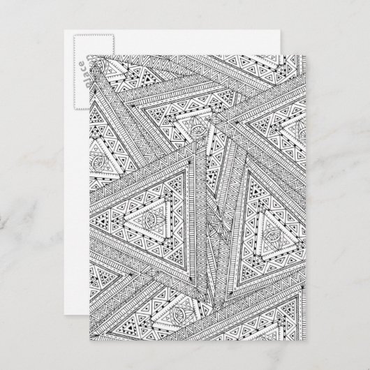 Tribal Doodle 2 Postkarte (Vorne/Hinten)