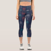 Tribal Doodle Fish Capri Leggings (Vorderseite)
