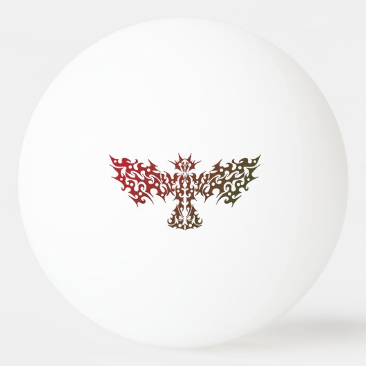 Tribal Dragon Bird Tattoo Red Tischtennisball (Vorderseite)