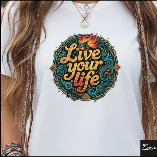 Tribal Dragon Live Your Life Geometric T-Shirt