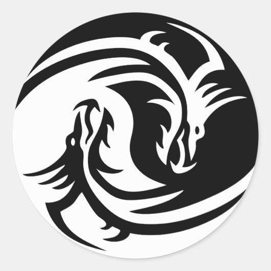 Tribal Dragon Yin Yang Sticker (Vorderseite)