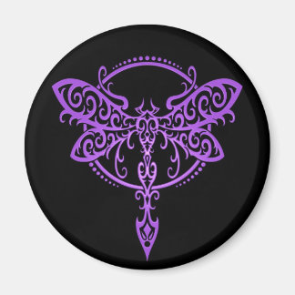 Tribal-Dragonfly, Lila und schwarz Magnet