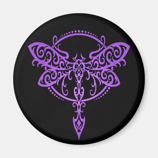Tribal-Dragonfly, Lila und schwarz Magnet (Vorne)