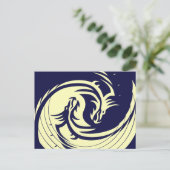 Tribal Dragons Yin Yang (anpassbar) Postkarte (Stehend Vorderseite)