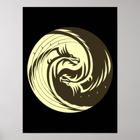 Tribal Dragons Yin Yang (Anpassen!) Poster (Vorne)