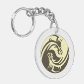 Tribal Dragons Yin Yang - siehe Zitat Schlüsselanhänger (Vorderseite links)