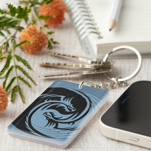 Tribal Dragons Yin Yang - siehe Zitat Schlüsselanhänger (Vorderseite rechts)