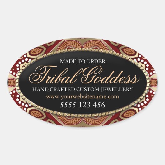 Tribal Dream Goddess Oval Stickers (Vorderseite)