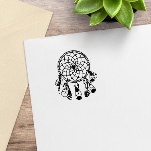 Tribal Dreamcatcher Boho 1x1 Gummistempel