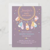 Tribal Dreamcatcher Boho Baby 1. Geburtstag Einladung (Vorderseite)