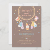 Tribal Dreamcatcher Boho Baby 1. Geburtstag Einladung (Vorderseite)