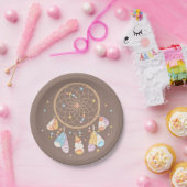 Tribal Dreamcatcher Boho Baby Brown Pappteller (Party)