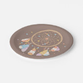 Tribal Dreamcatcher Boho Baby Brown Pappteller (Schrägansicht)