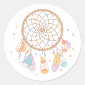 Tribal Dreamcatcher Boho Baby Runder Aufkleber (Vorderseite)
