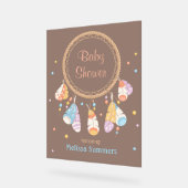 Tribal Dreamcatcher Boho Baby Showbraun Acrylschild (Winkel)