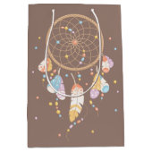 Tribal Dreamcatcher Boho Baby Showbraun Mittlere Geschenktüte (Vorderseite)