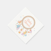 Tribal Dreamcatcher Boho Baby Shower Serviette (Ecke)