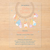Tribal Dreamcatcher Boho Baby Shower Transparent Acryleinladungen (Vorderseite)