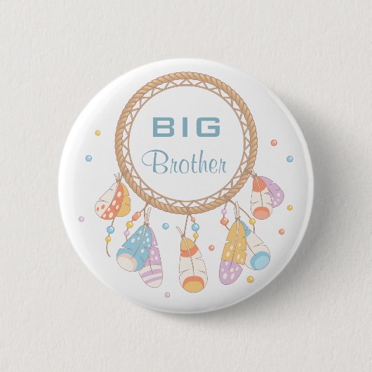 Tribal Dreamcatcher Boho Big Brother Button (Vorderseite)