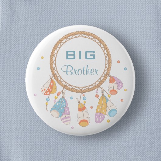 Tribal Dreamcatcher Boho Big Brother Button
