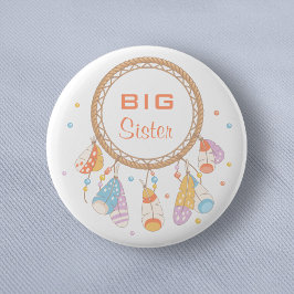 Tribal Dreamcatcher Boho Big Sister Button