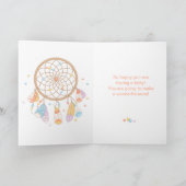 Tribal Dreamcatcher Boho Brown Have Baby Karte (Innenseite)