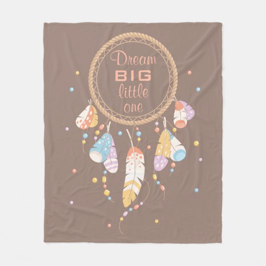Tribal Dreamcatcher Boho Brown Quote Fleecedecke (Vorderseite)