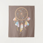 Tribal Dreamcatcher Boho Brown Wandteppich (Vorderseite)