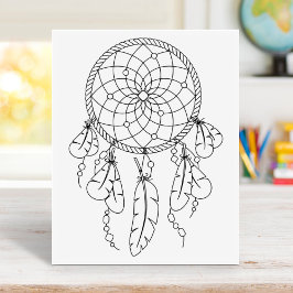 Tribal Dreamcatcher Boho Coloring Page Gummistempel
