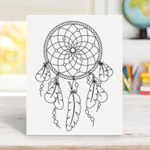 Tribal Dreamcatcher Boho Coloring Page