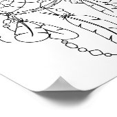 Tribal Dreamcatcher Boho Coloring Page Poster (Ecke)