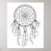 Tribal Dreamcatcher Boho Coloring Page Poster (Vorne)