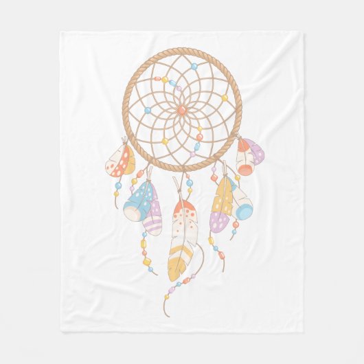 Tribal Dreamcatcher Boho Fleecedecke (Vorderseite)