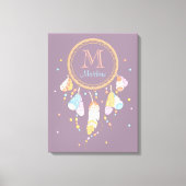 Tribal Dreamcatcher Boho Lila Monogram Initial Leinwanddruck (Vorderseite)