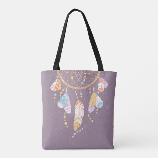 Tribal Dreamcatcher Boho Lila Quote Tasche (Rückseite)