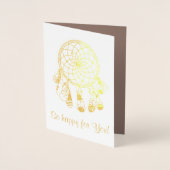 Tribal Dreamcatcher Boho mit Baby Brown Folienkarte (Vorderseite)