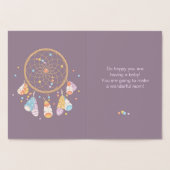 Tribal Dreamcatcher Boho mit Lila Baby Folienkarte (Innenseite)