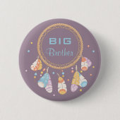 Tribal Dreamcatcher Boho Newborn Big Brother Button (Vorderseite)