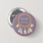 Tribal Dreamcatcher Boho Newborn Big Brother Button (Vorne & Hinten)