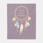Tribal Dreamcatcher Boho Quote Lila Fleecedecke (Vorderseite)