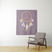 Tribal Dreamcatcher Boho Quote Lila Wandteppich (Beispiel)